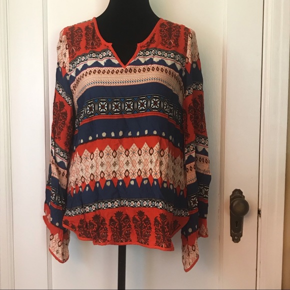 Umgee Tops - UMGEE Patterned Long Steve Top Size Small